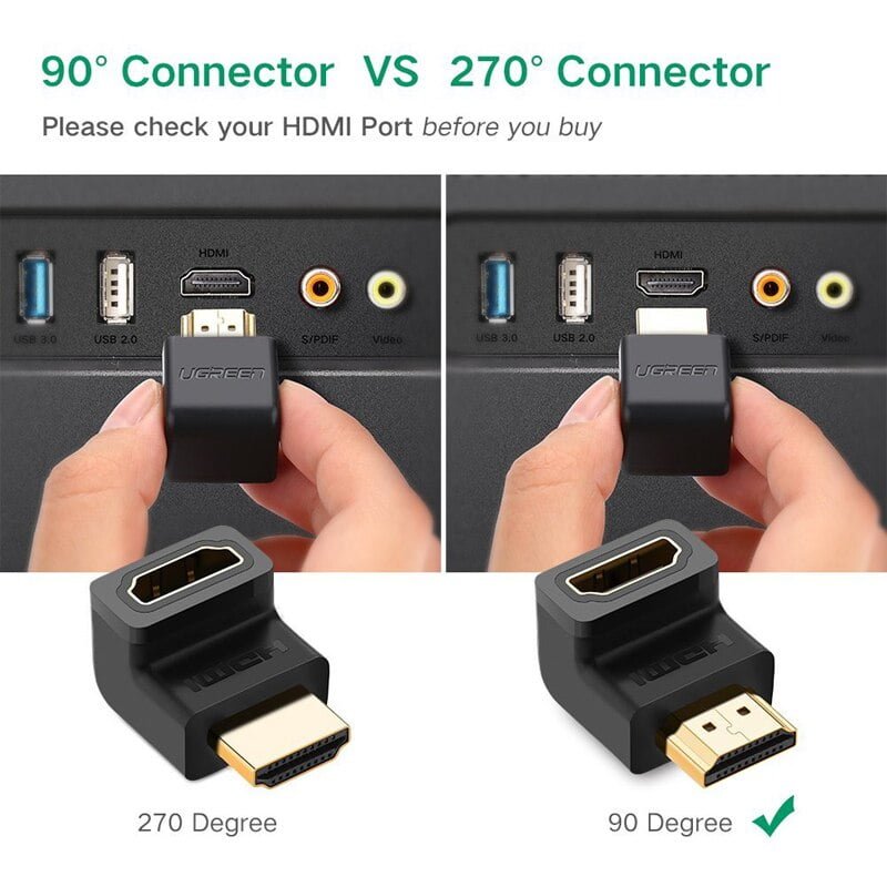 UGREEN 20109 HDMI Adapter Down Angle 4K@60Hz - UTECH