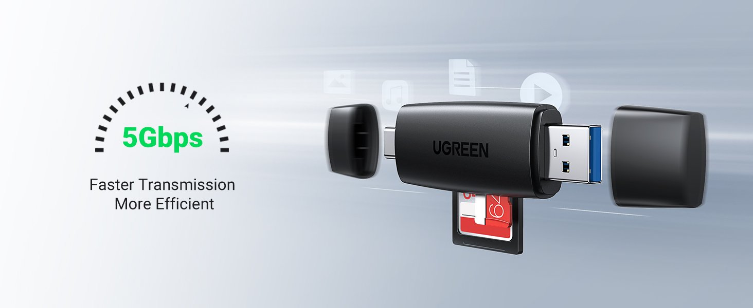 UGREEN 80191 SD Card Reader 2-In-1 USB 3.0 USB C Memory Card Reader OTG Card Adapter UGREEN 80191 SD Card Reader 2-In-1 USB 3.0 USB C Memory Card Reader OTG Card Adapter