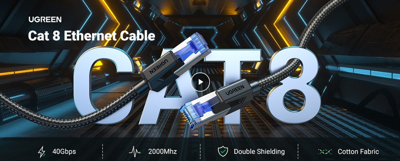 UGREEN 80431 Cat 8 Ethernet Cable 2 Meter UGREEN 80431 Cat 8 Ethernet Cable 2 Meter 40Gbps - UTECH