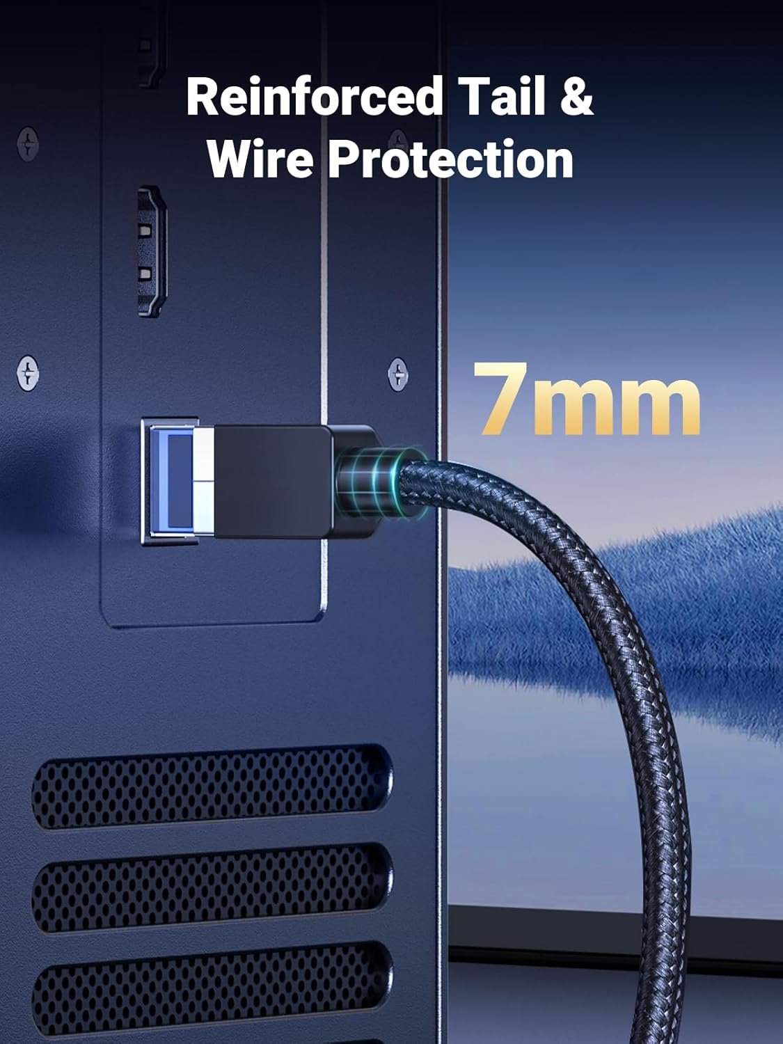 UGREEN 80430 CAT8 Ethernet Cable (1.5 Meter) High-Speed Braided 40Gbps 2000Mhz Network Cord Cat8 RJ45 Shielded Indoor Heavy Duty LAN Cables Compatible for Gaming PC PS5 Xbox Modem Router - UTECH
