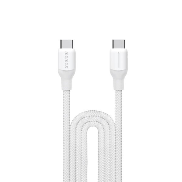 MOMAX 1-Link Flow DC26W 100W USB-C to USB-C PD Fast Charging Cable (3 Meter) White Durable