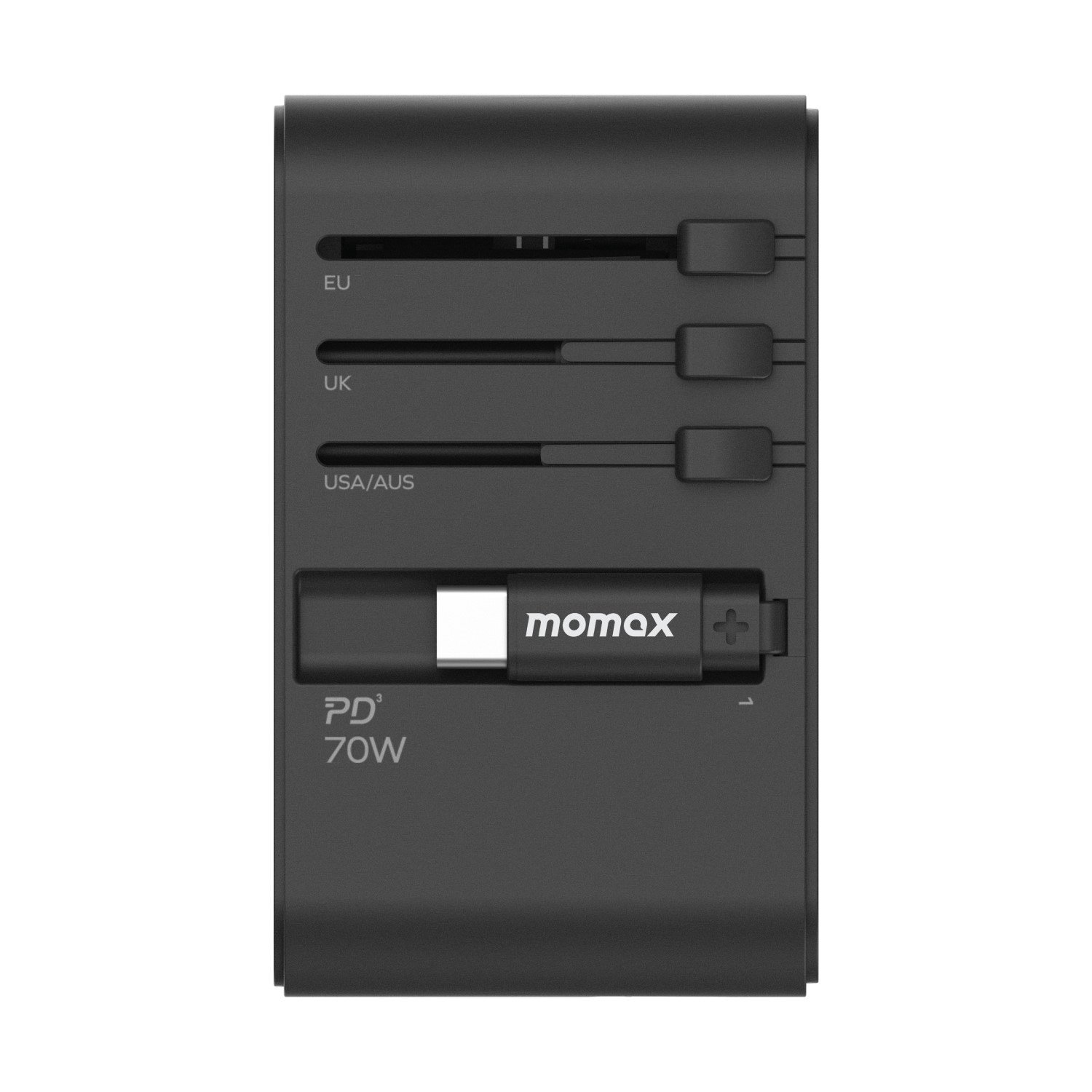 MOMAX UA18D 1-World 70W GAN 3-Port+AC Travel Adapter (2xUSB, 2xUSB-C)