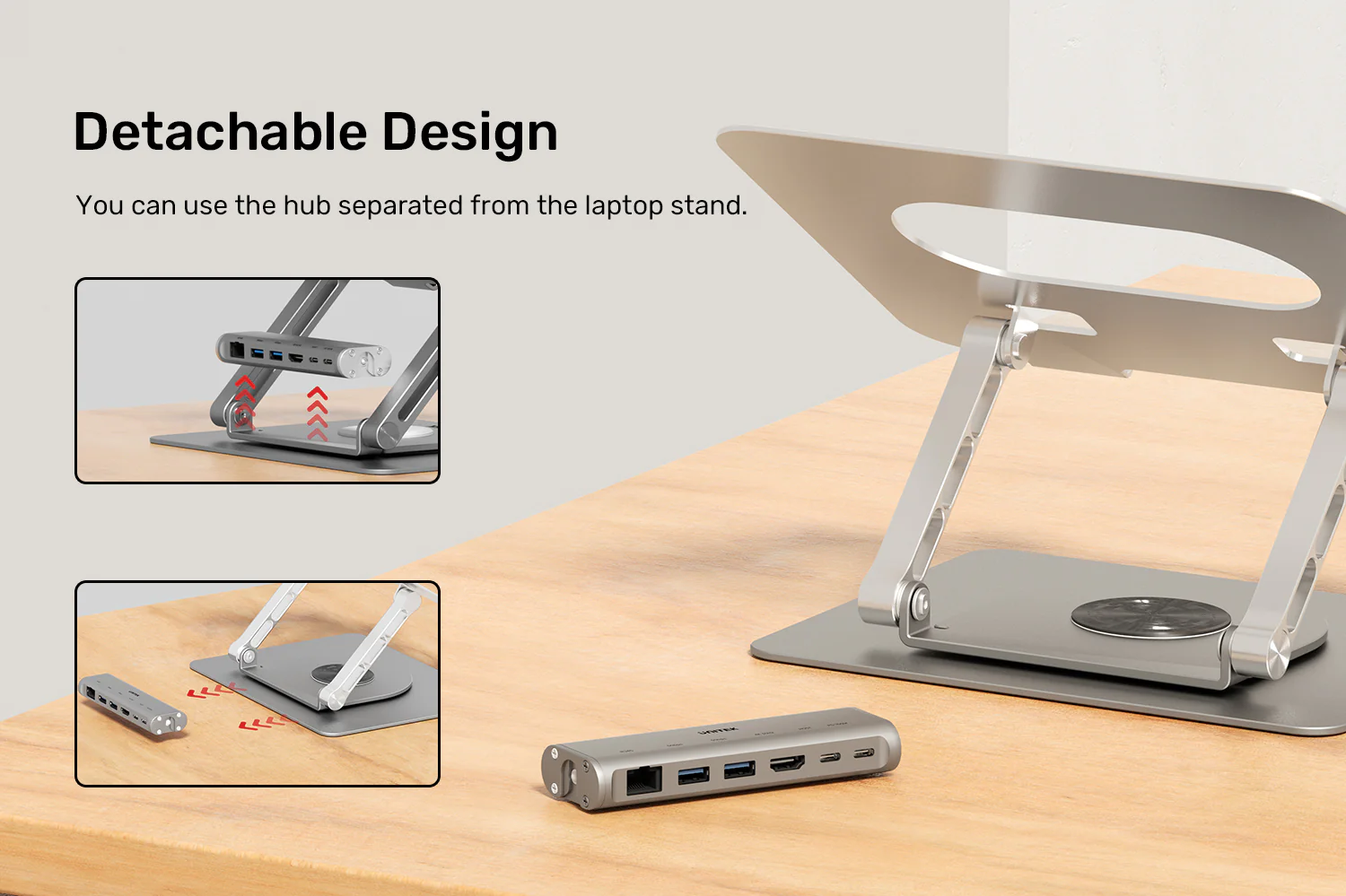 UNITEK Laptop Stand with Detachable USB-C Hub Price in Pakistan UNITEK D1109B01 Laptop Stand with Detachable USB-C Hub - UTECH