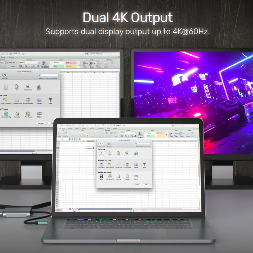 UNITEK V1404B USB-C to Dual HDMI 4K Adapter - UTECH