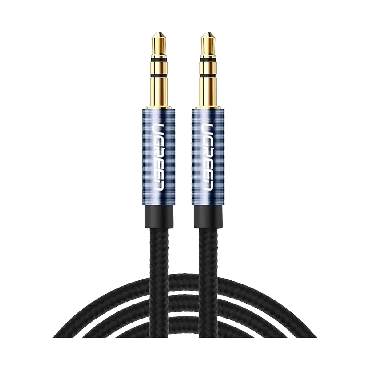 UGREEN 10689 3.5mm Male to Male AUX Audio Cable (5 Meter) Braided Blue with Gold-Plated - UTECH
