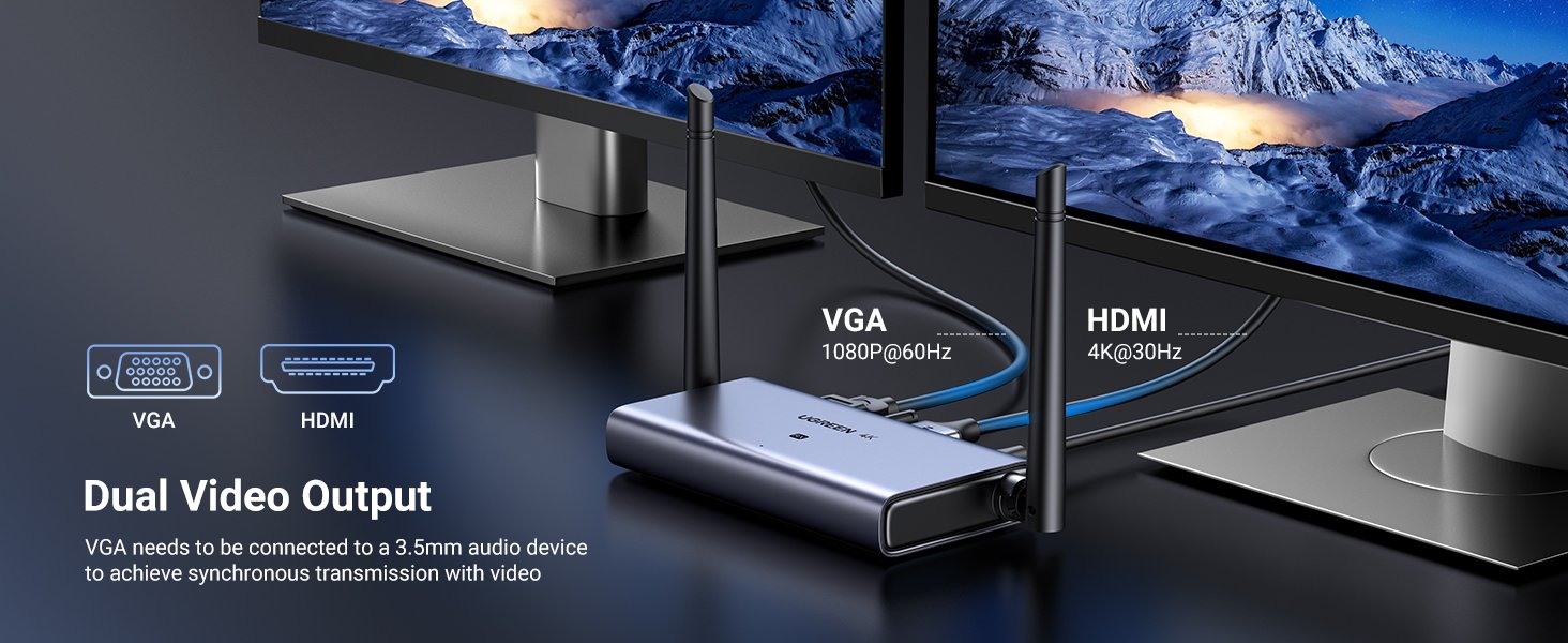 UGREEN 90909A Wireless HDMI Transmitter and Receiver UGREEN 90909A Wireless HDMI Transmitter Receiver - UTECH