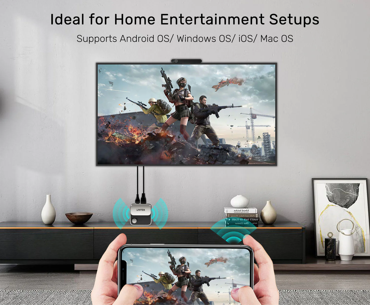 UNITEK V1162B01 Wireless Screen Mirroring Device UNITEK V1162B01 Wireless Screen Mirroring Device 4K - UTECH