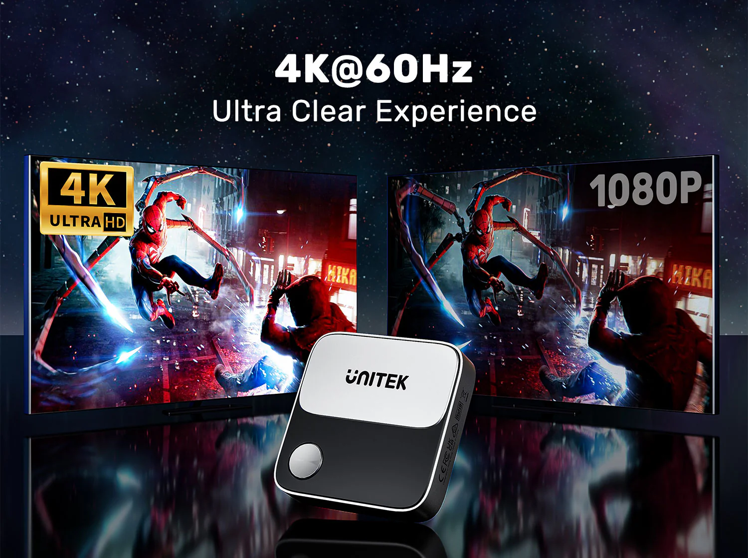 UNITEK V1162B01 Wireless Screen Mirroring Device UNITEK V1162B01 Wireless Screen Mirroring Device 4K - UTECH