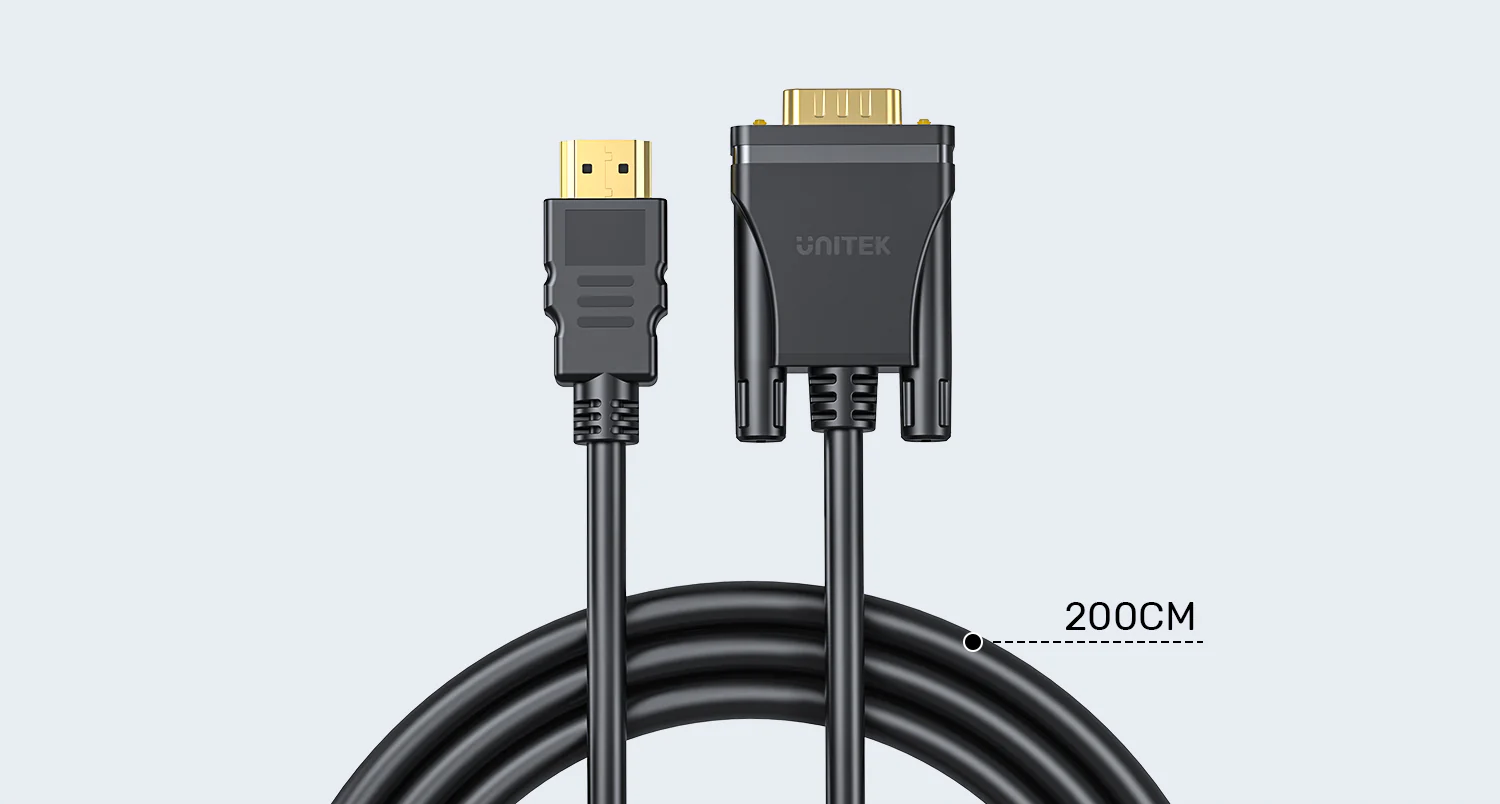 UNITEK V1185A01 HDMI to VGA Cable 2 Meter UNITEK V1185A01 HDMI to VGA Cable 2 Meter 1080P - UTECH