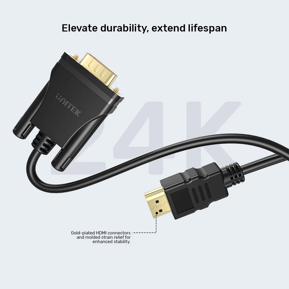 UNITEK V1185A01 HDMI to VGA Cable 2 Meter 1080P - UTECH