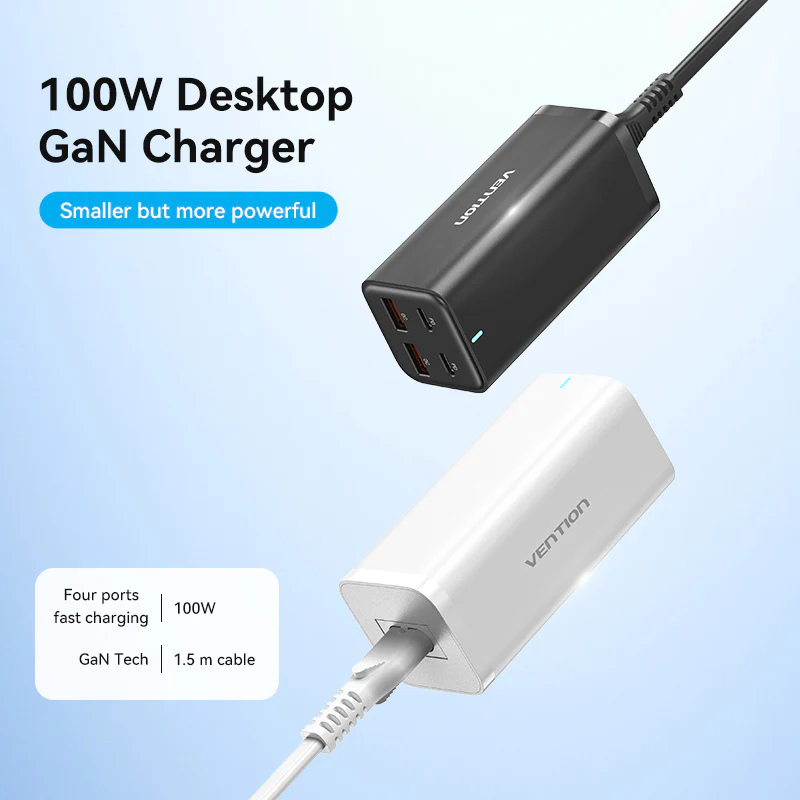 VENTION FBSBG-US 4-Port 100W GaN Desktop Charger - UTECH