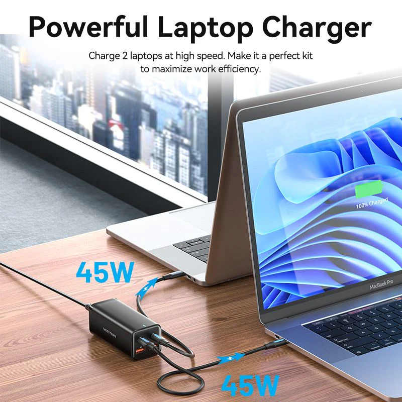 VENTION FBSBG-US 4-Port 100W GaN Desktop Charger - UTECH