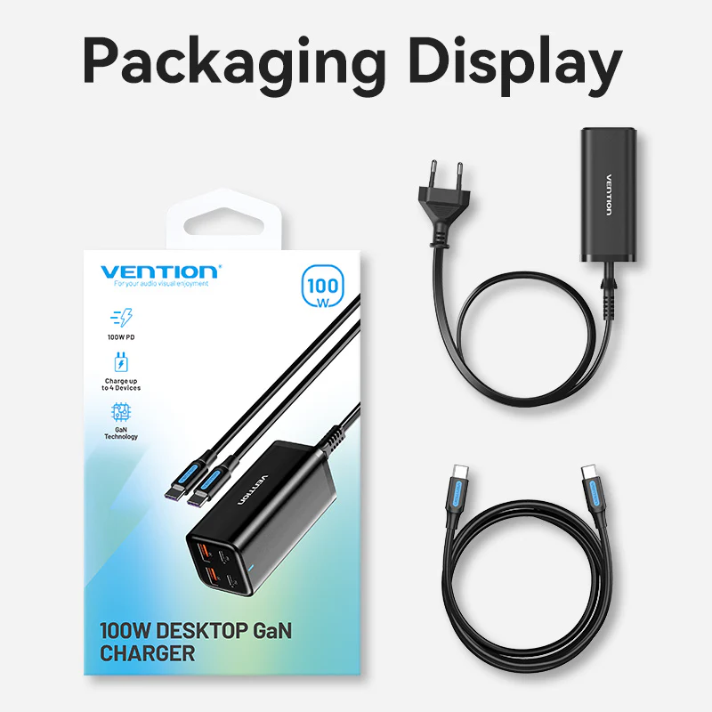 VENTION FBSBG-US 4-Port 100W GaN Desktop Charger - UTECH