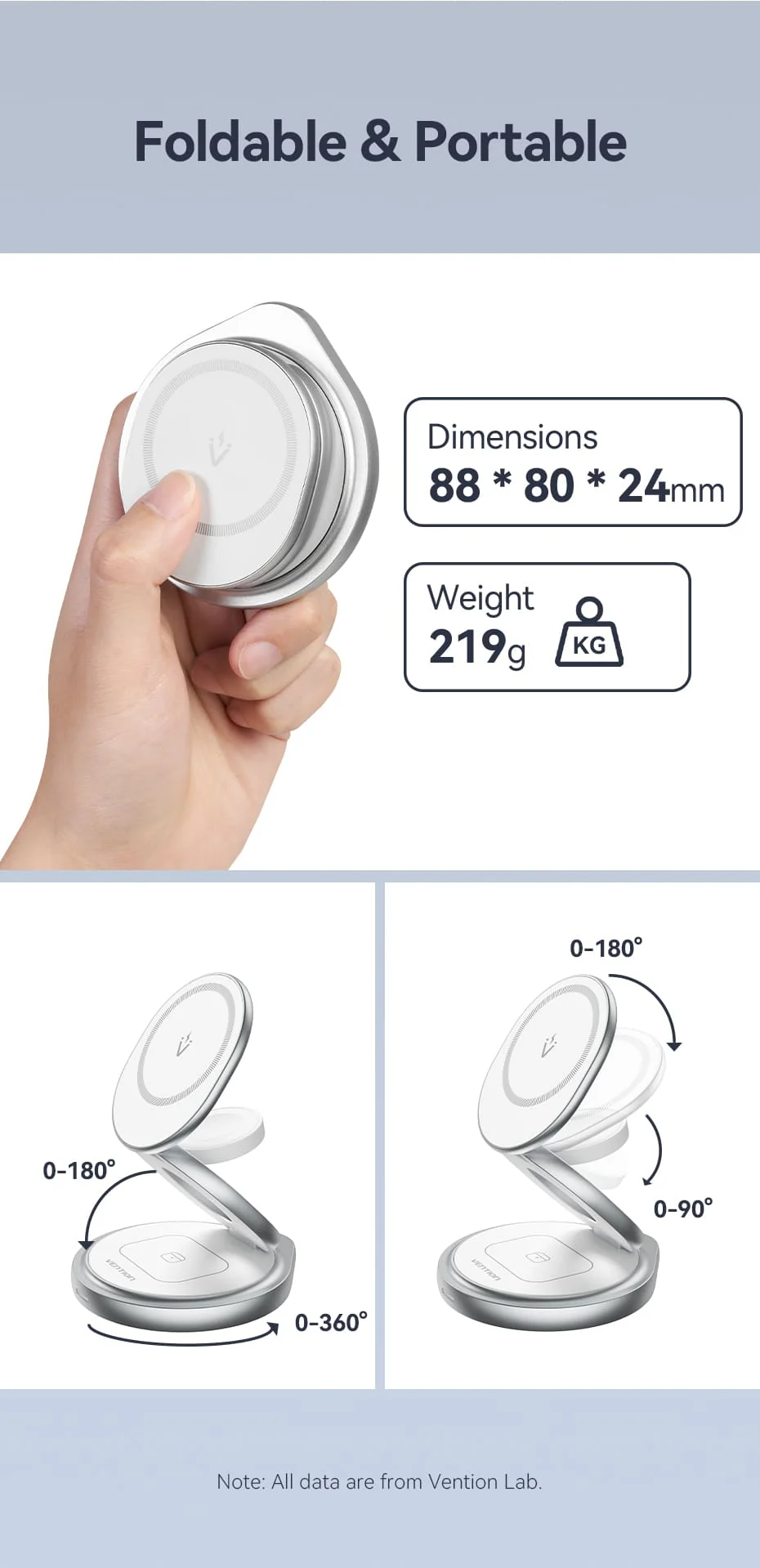 VENTION FGEI0 3-in-1 Wireless Charger Stand VENTION FGEI0 3-in-1 15W Wireless Charger Stand - UTECH