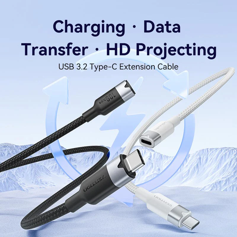 Buy VENTION TRFBD USB 3.2 Gen2 Type-C Extension Cable (0.5 Meter) 10Gbps, 5A, 4K@60Hz Online in Pakistan - UGREEN PK