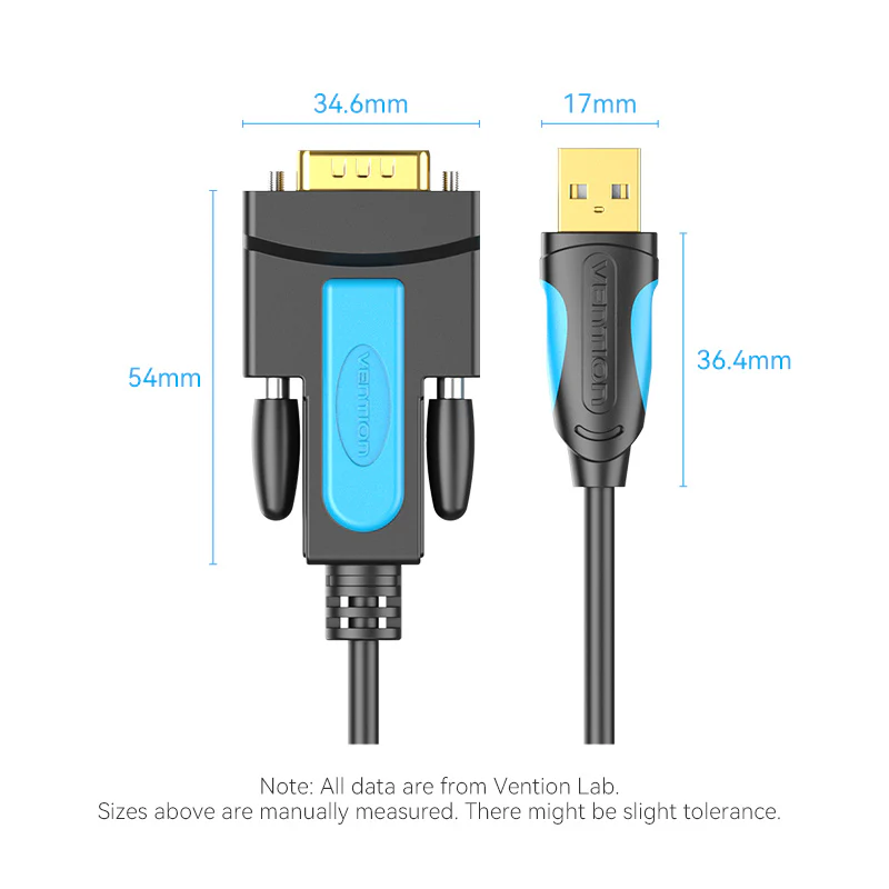 VENTION VAS-C02 USB to RS232 DB9 Adapter Cable - UTECH