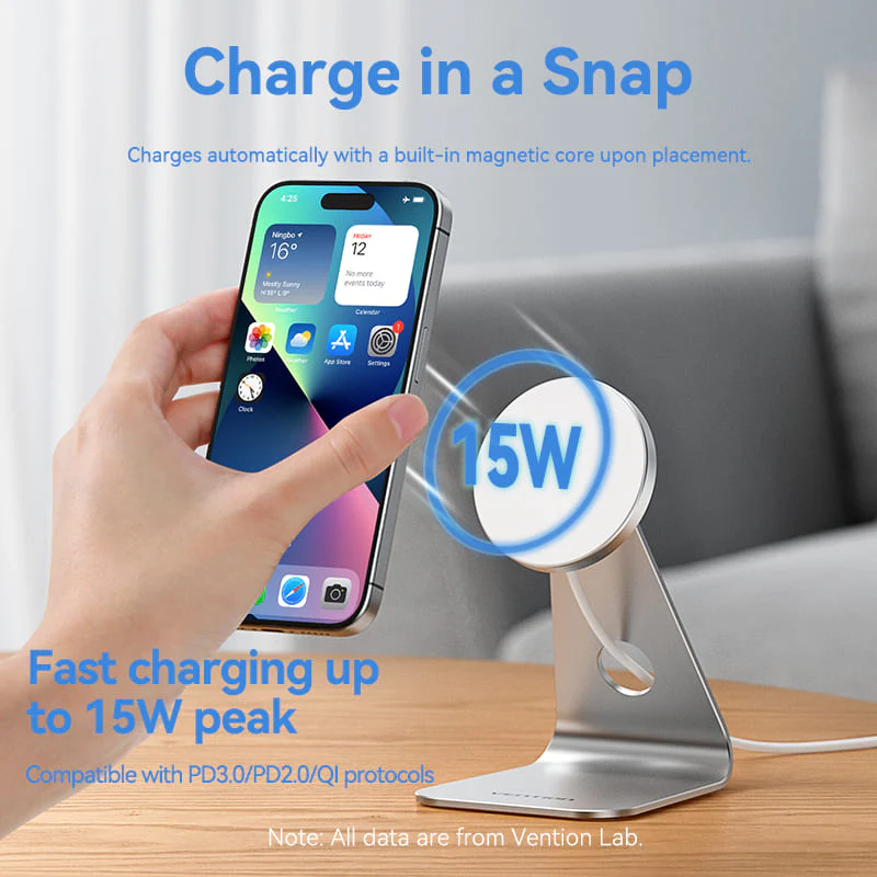 VENTION FGHIF 15W Magnetic Wireless Charger Stand - UTECH