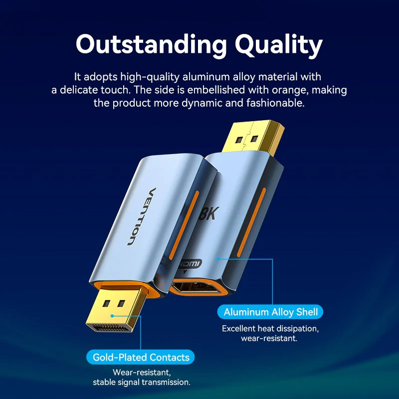 VENTION HFMH0 DisplayPort to HDMI 8K Adapter 4K 144Hz - UTECH