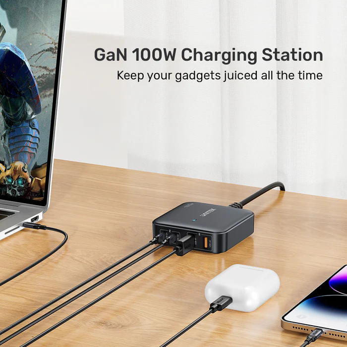 UNITEK P1229ABK01 100W 4-Port GaN Desktop Charger - UTECH