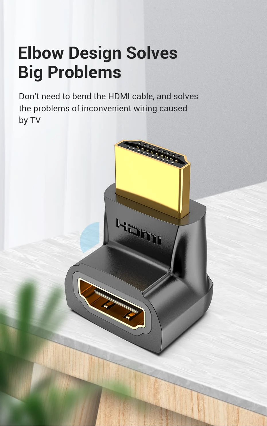 VENTION AINB0 HDMI 270° Adapter VENTION AINB0 HDMI 270° Male to Female Adapter 4K - UTECH