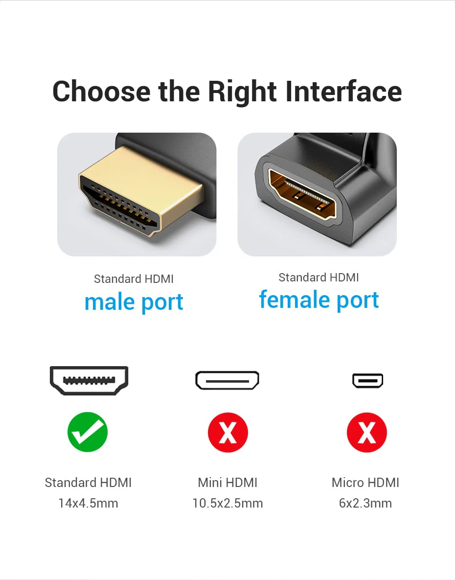 VENTION AINB0 HDMI 270° Adapter VENTION AINB0 HDMI 270° Male to Female Adapter 4K - UTECH
