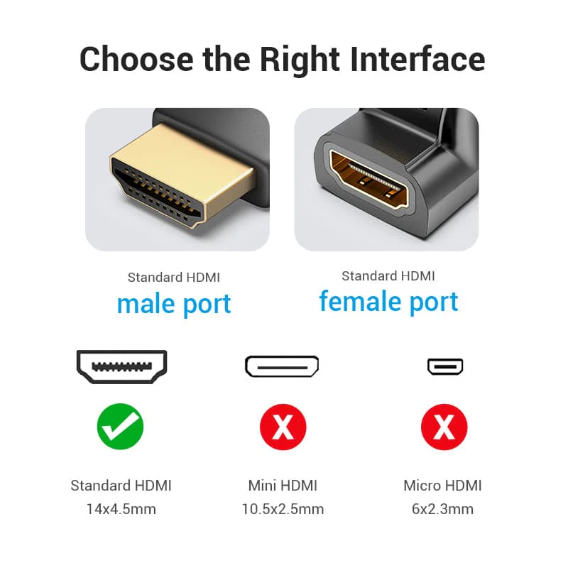 VENTION AINB0 HDMI 270° Male to Female Adapter 4K - UTECH
