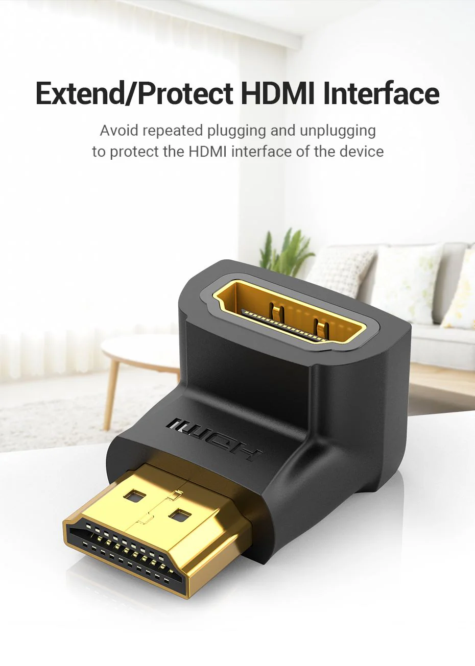 VENTION AIOB0 HDMI 90° Adapter VENTION AIOB0 HDMI 90° Male to Female Adapter 4K - UTECH