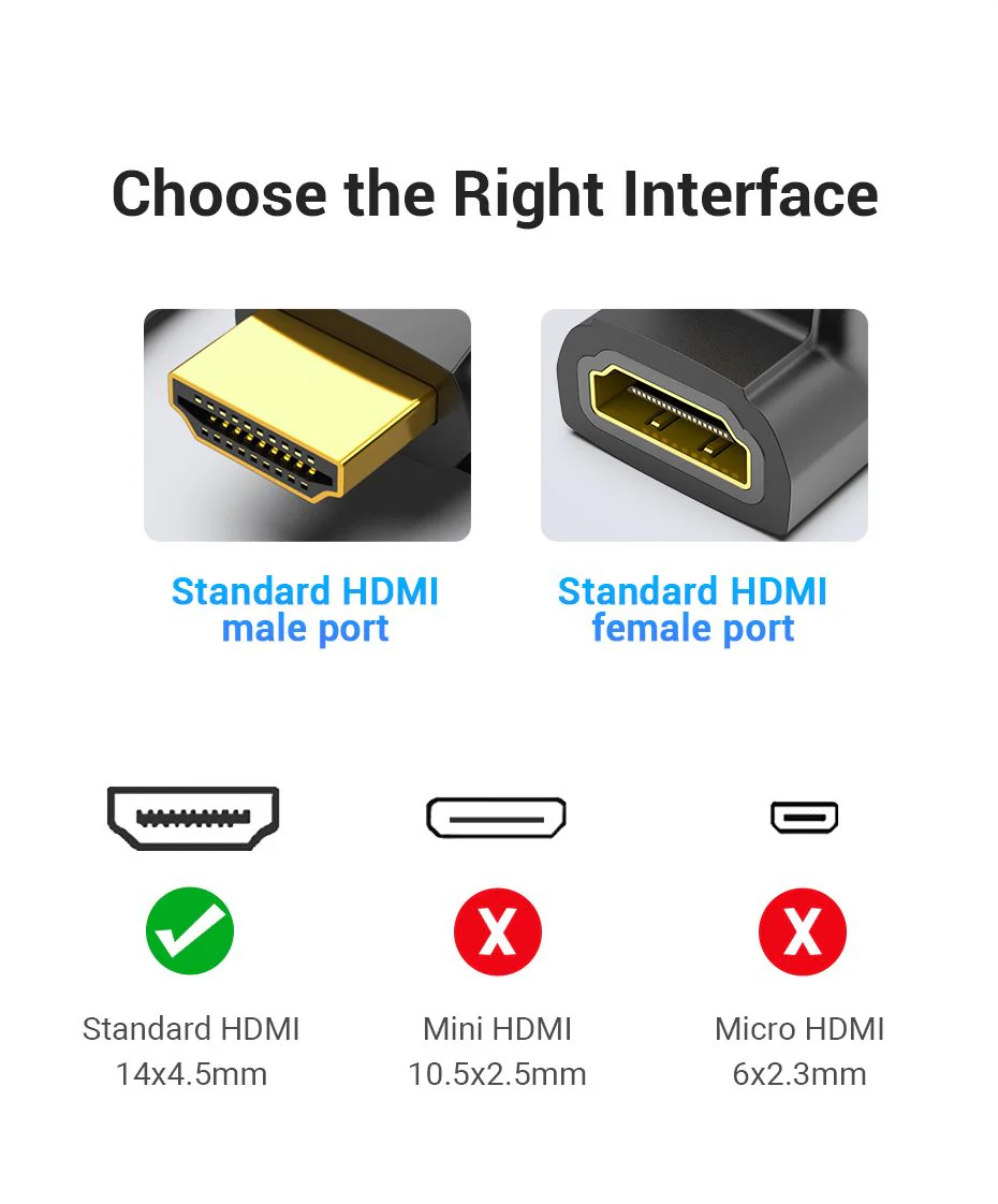 VENTION AIOB0 HDMI 90° Adapter VENTION AIOB0 HDMI 90° Male to Female Adapter 4K - UTECH