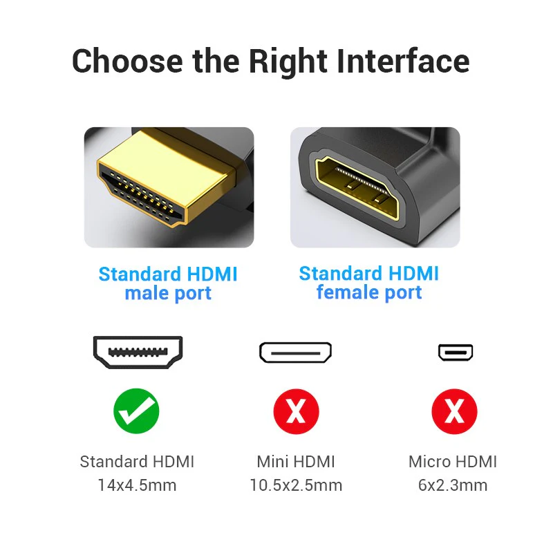 VENTION AIOB0 HDMI 90° Male to Female Adapter 4K - UTECH