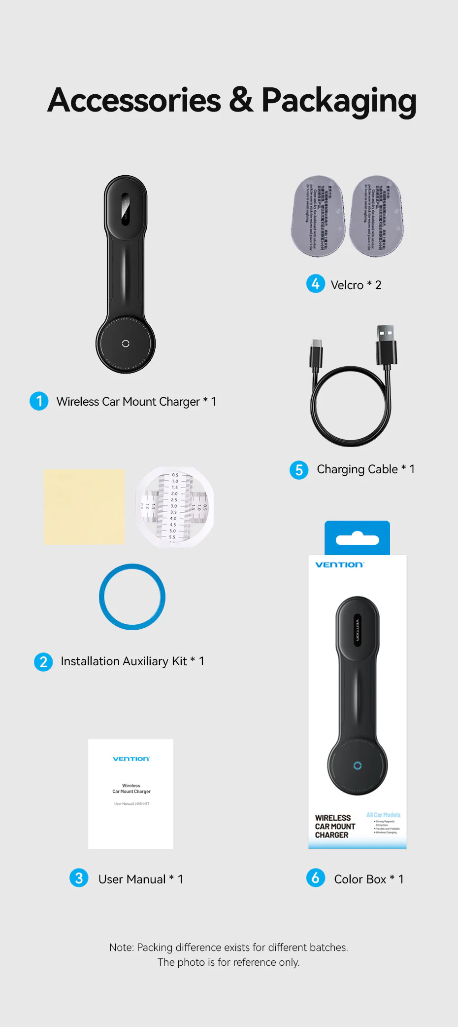 VENTION KSJB0 Wireless Car Mount Charger VENTION KSJB0 Wireless Car Mount Charger 15W Magnetic - UTECH