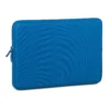 RIVACASE 7703 ECO Laptop Sleeve 13.3-14 Inch – Ultra-Slim Water-Resistant Case with Plush Interior, Double Zipper, RPET Polyester, Eco-Friendly Protection for MacBook Air, Dell XPS 13, and More (Black/Blue/Violet) - Blue