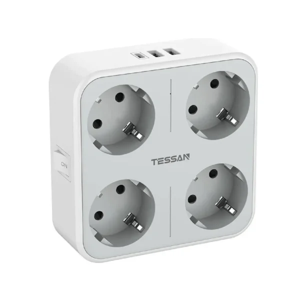 TESSAN TS-302-DE-C 7-in-1 Wall Outlet Extender EU - UTECH
