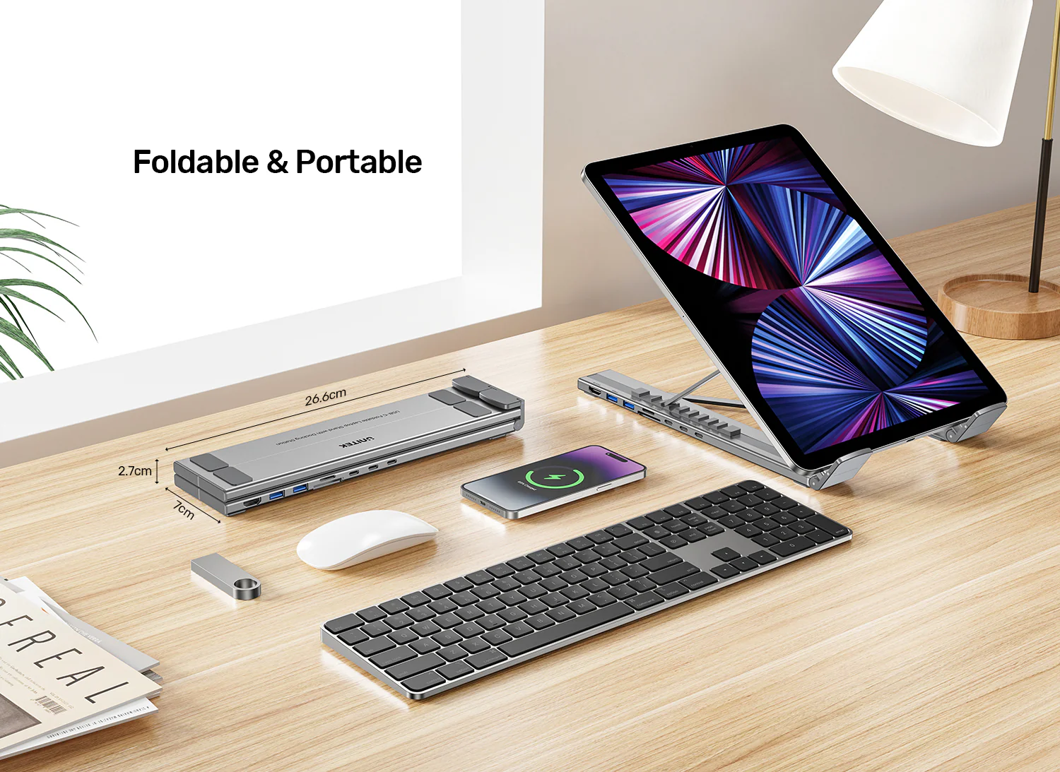 UNITEK Foldable Laptop Stand with Docking Station Price in Pakistan UNITEK D1137AGY01 Foldable Laptop Stand 7-in-1 Dock - UTECH