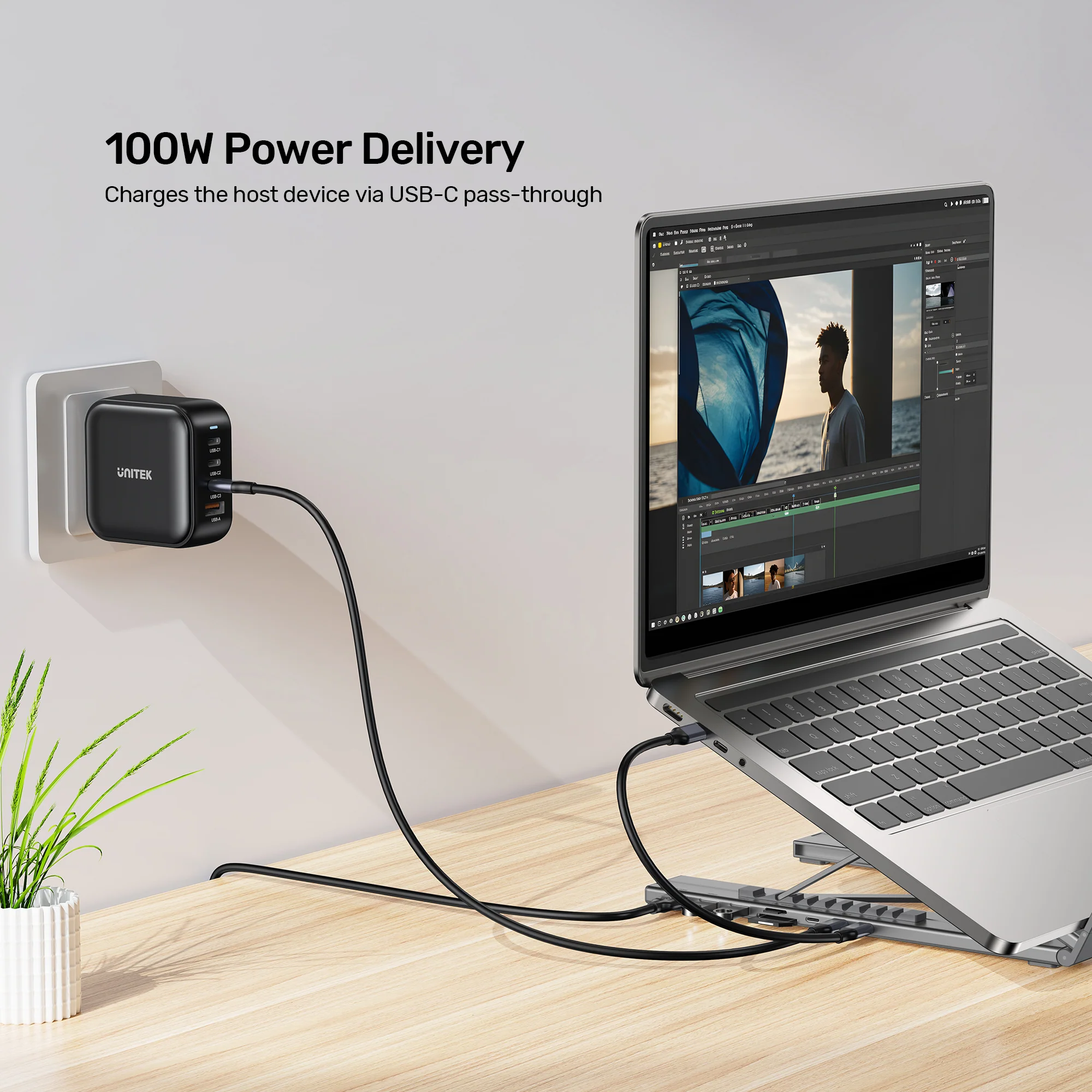 UNITEK D1137AGY01 Foldable Laptop Stand 7-in-1 Dock - UTECH