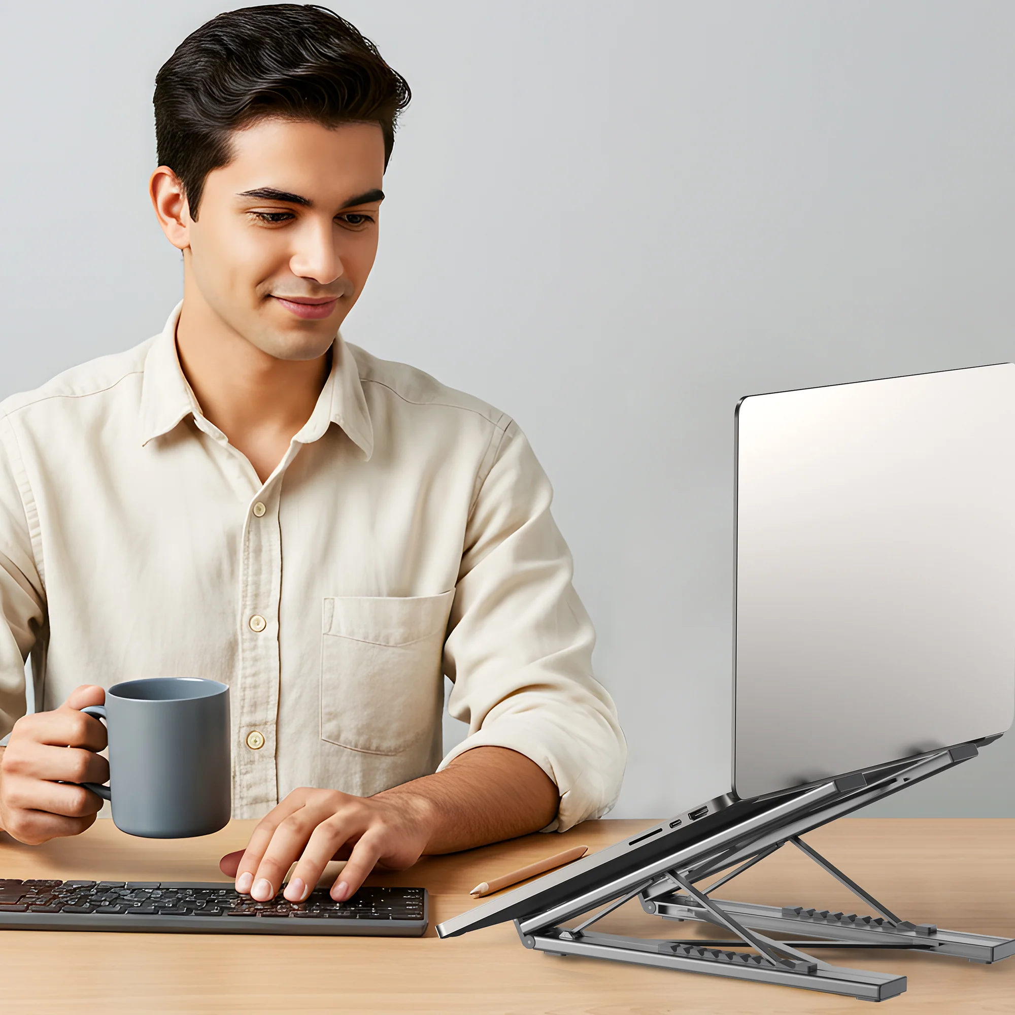 UNITEK D1137AGY01 Foldable Laptop Stand 7-in-1 Dock - UTECH