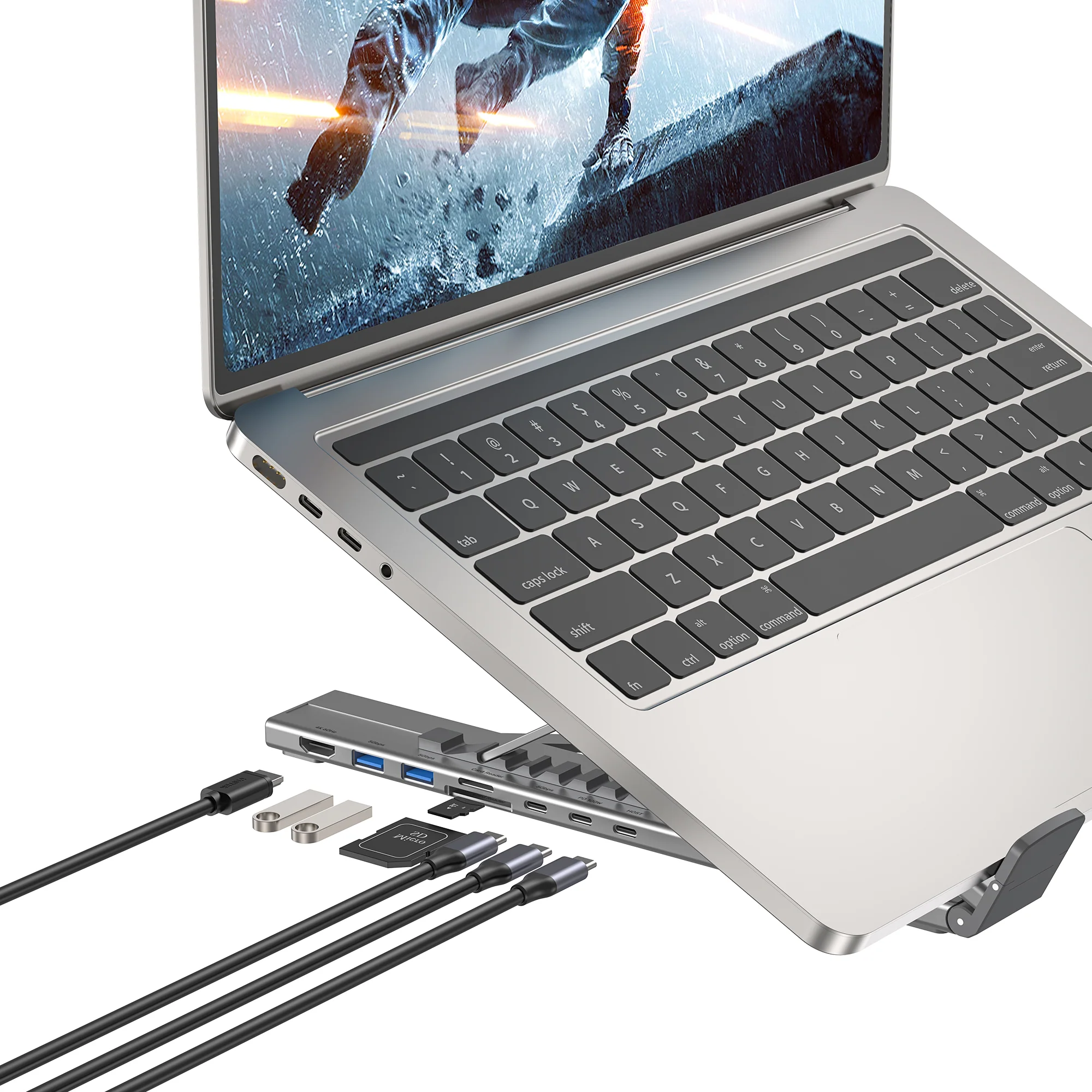 UNITEK D1137AGY01 Foldable Laptop Stand 7-in-1 Dock - UTECH