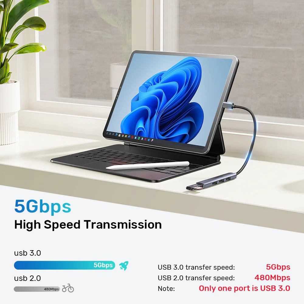UNITEK H1208B USB-C Hub 4-Port USB-A 5Gbps - UTECH
