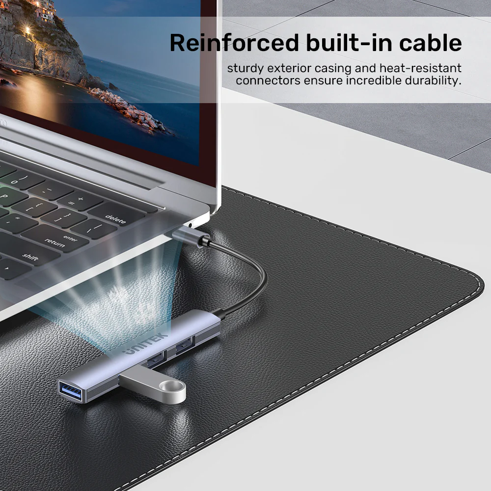 UNITEK H1208B USB-C Hub 4-Port USB-A 5Gbps - UTECH