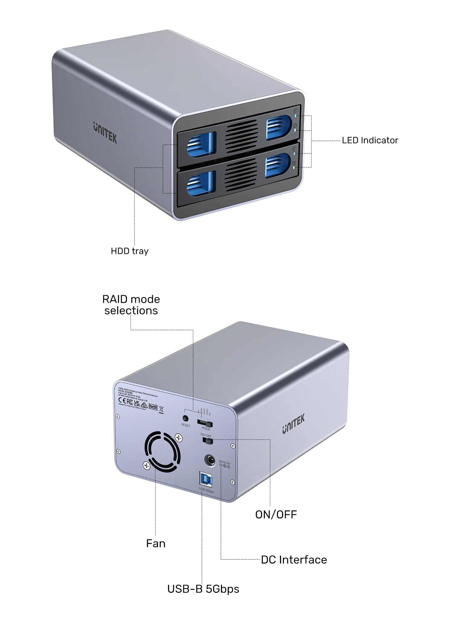 UNITEK 2-Bay RAID Enclosure Price in Pakistan UNITEK S1308B01-EU 2-Bay RAID HDD Enclosure - UTECH