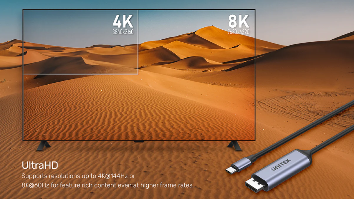 UNITEK V1423C USB-C to DisplayPort 1.4 Cable 8K - UTECH