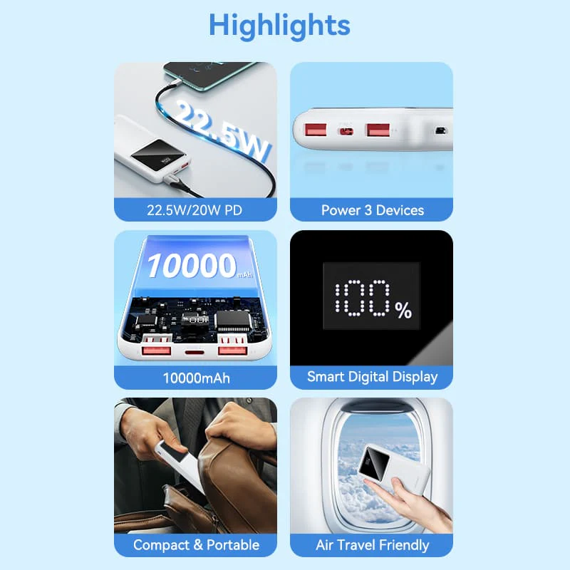 VENTION FHKB0 10000mAh Power Bank 22.5W PD 3.0 - UTECH