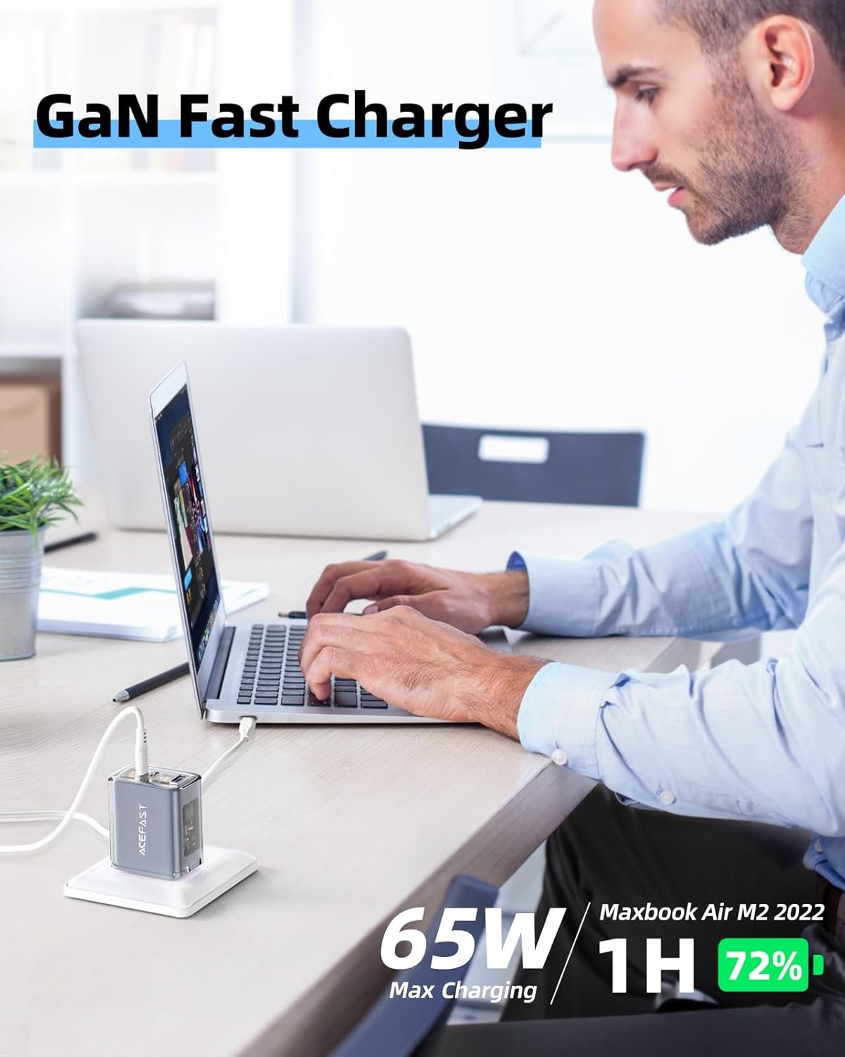 Acefast A47 65W GaN3 3-Port Fast Charger - UTECH