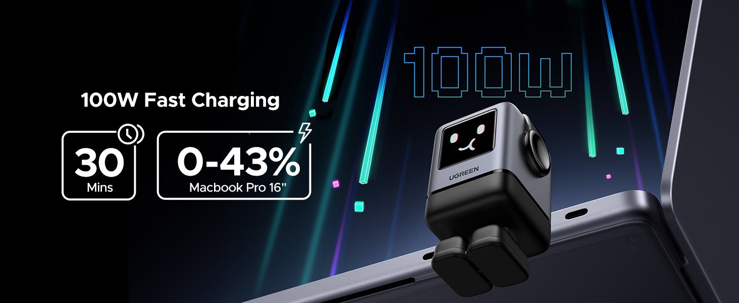 UGREEN Robot GaN Charger Price in Pakistan UGREEN 45514 Uno 100W 4-Port Robot GaN Charger - UTECH