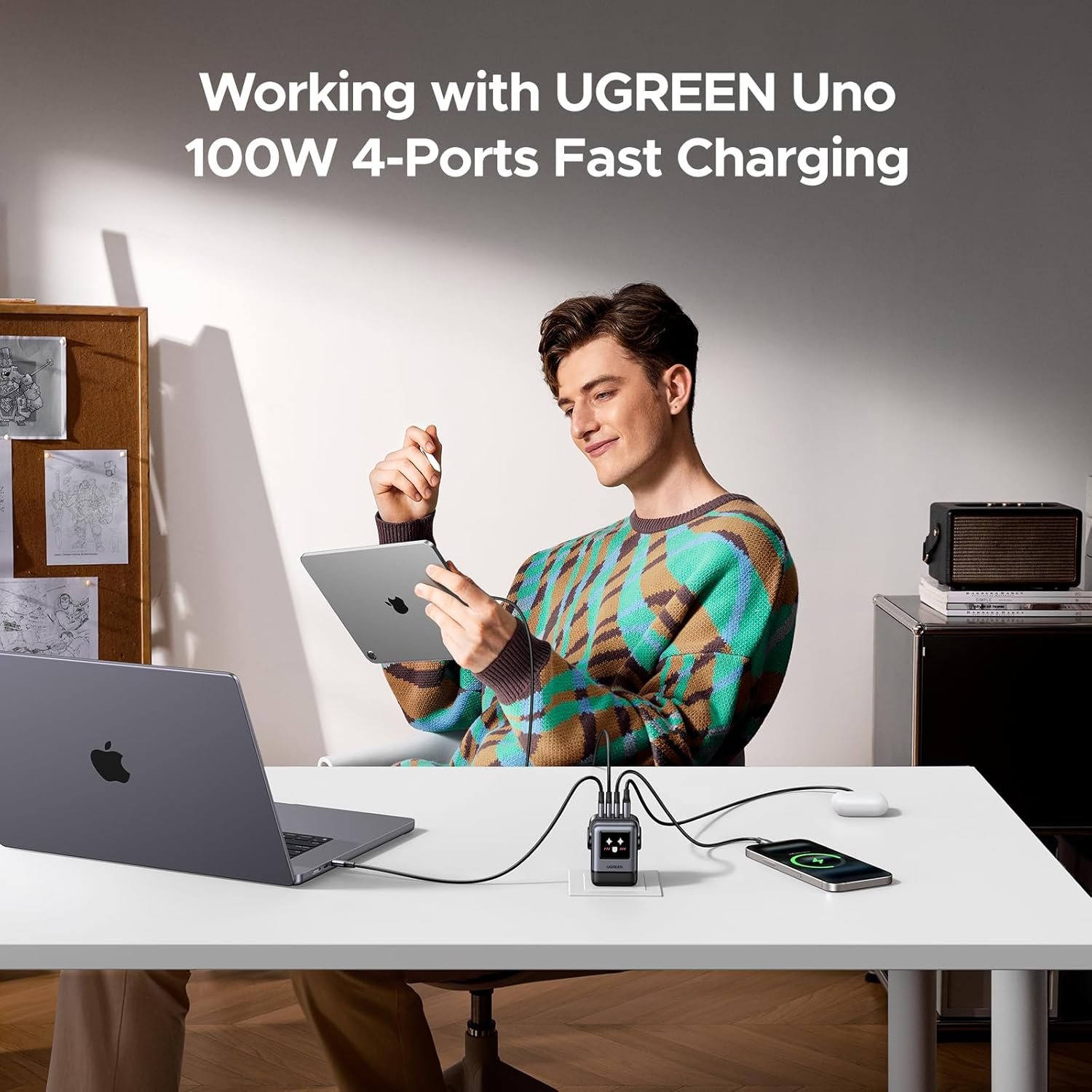 UGREEN 45514 Uno 100W 4-Port Robot GaN Charger - UTECH