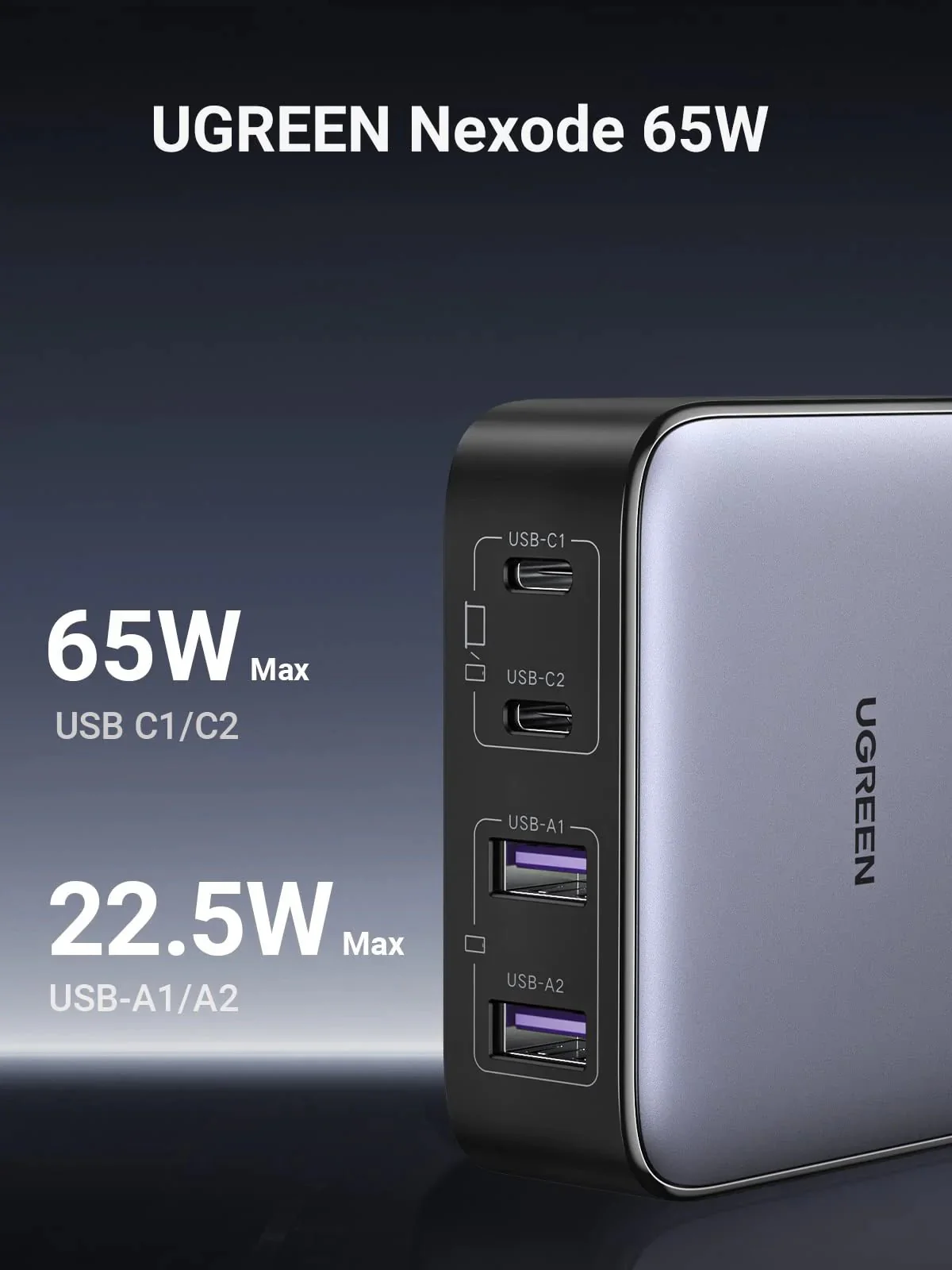 UGREEN 90747 Nexode 65W 4-Port GaN Charger - UTECH