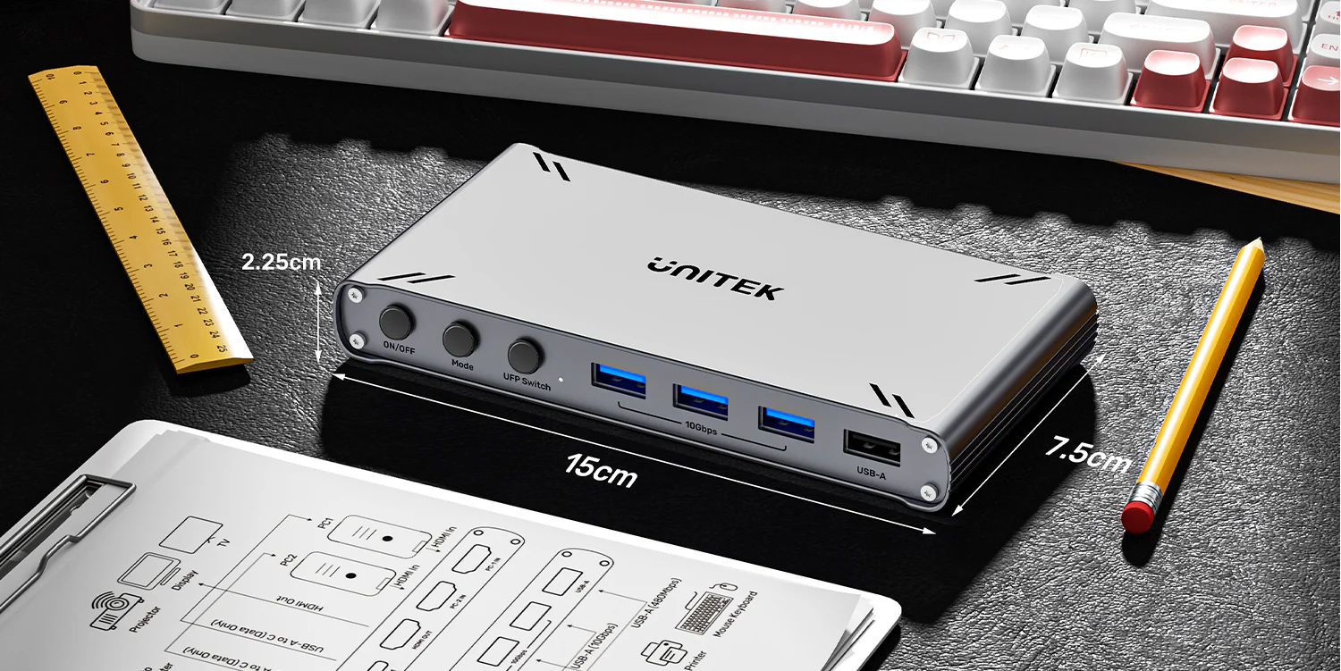 UNITEK USB C KVM Switch Price in Pakistan UNITEK D1118AGY01 2-Port USB C KVM Switch Hub - UTECH