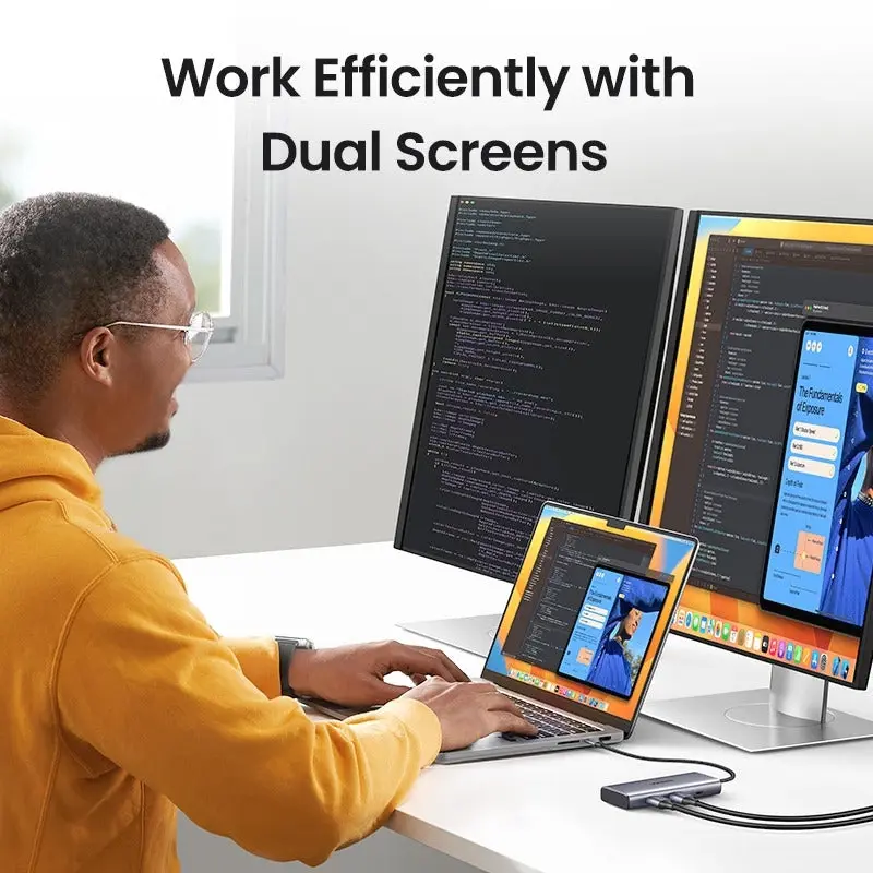 Buy UGREEN 35897ย 7-in-1 USB-C Hub with Dual HDMI, 100W PD Charging, 4x USB-A Ports Online in Pakistan - UGREEN PK