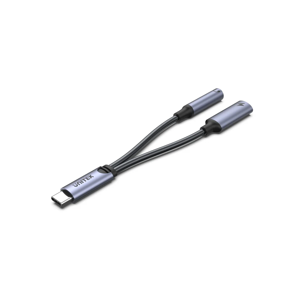 UNITEK M205A USB C to 3.5mm Aux Audio With PD Adapter