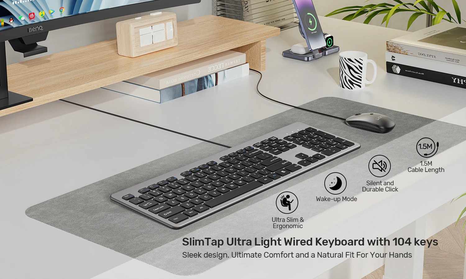 UNITEK Ultra Light Wired Keyboard Price in Pakistan UNITEK T052AGY01 SlimTap Ultra Light Wired Keyboard - UTECH