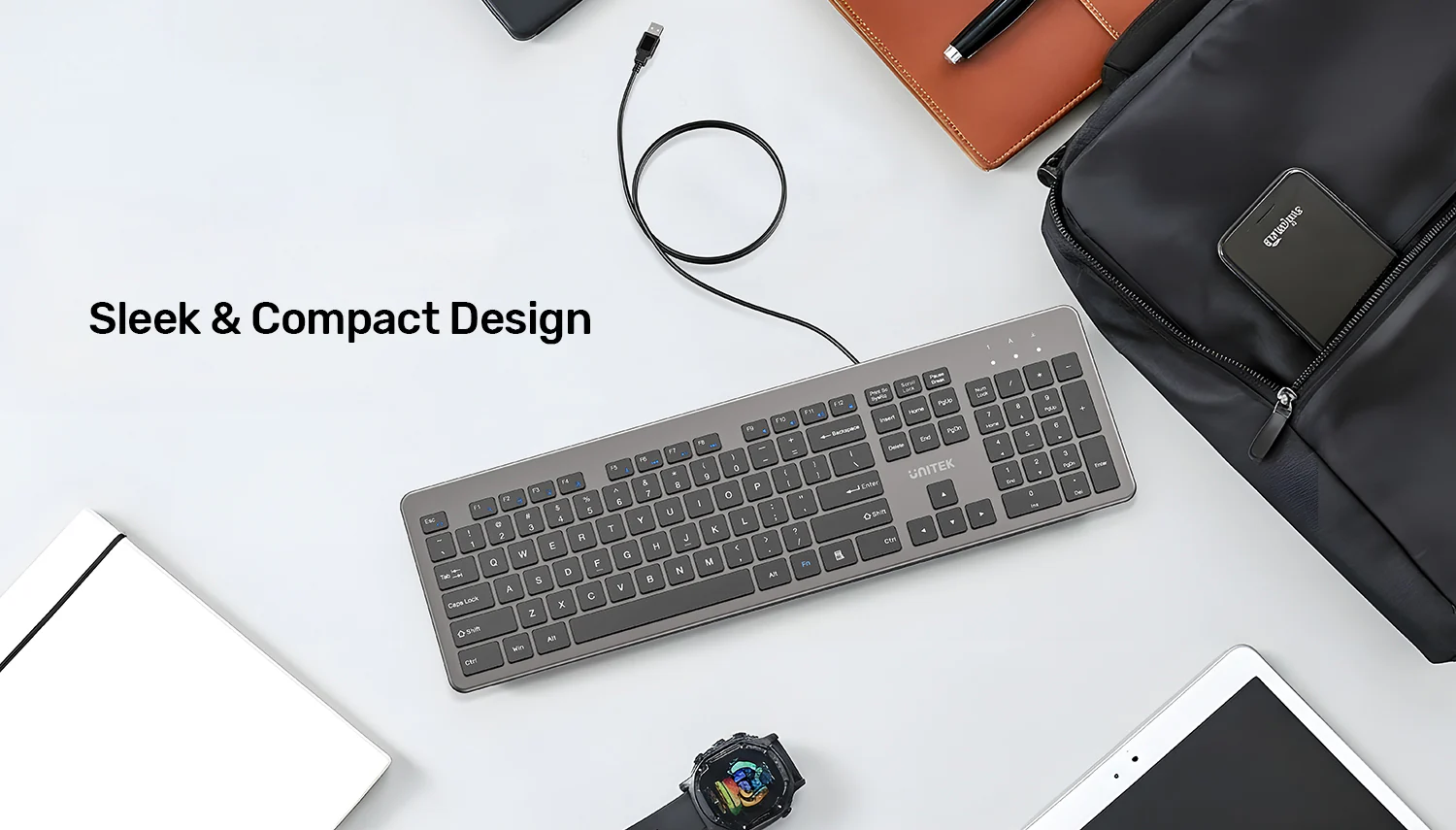 UNITEK Ultra Light Wired Keyboard Price in Pakistan UNITEK T052AGY01 SlimTap Ultra Light Wired Keyboard - UTECH